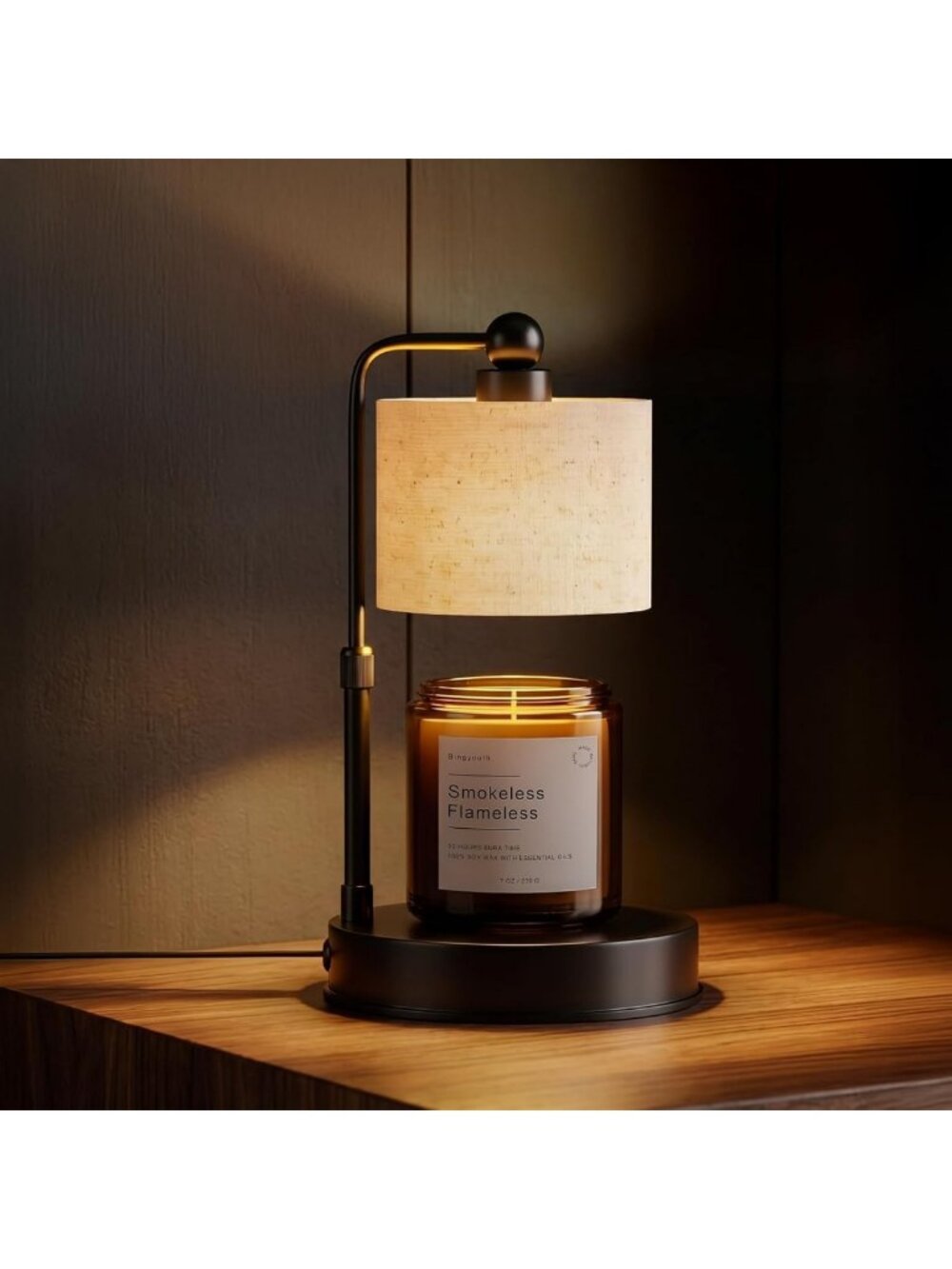 Adjustable Dimmable Candle Warmer Lamp with Timer & 2 Bulbs - Perfect Gift for